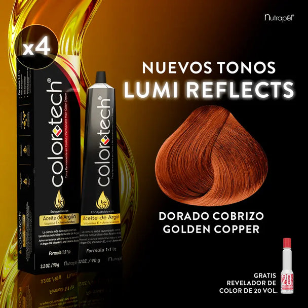 tinte permanente en crema formula 1+1/2 COLOR TECH con aceite de argan vitamina e y aminoácidos 90 g