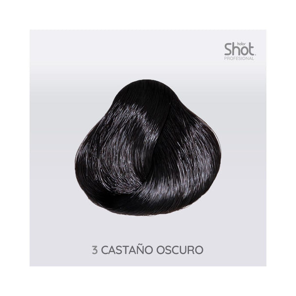 tinte para cabello en crema formula 1+1/2 KOLOR SHOT profesional con colageno proteína de trigo vitamina c y filtro uv 90 gr