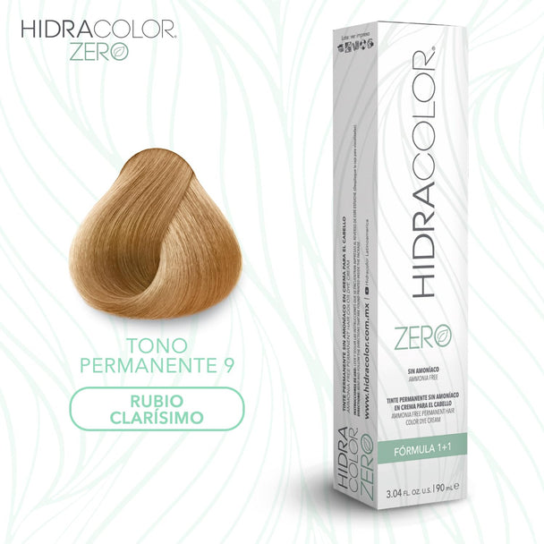 tinte permanente en crema HIDRACOLOR ZERO con aceite de albaricoque y aceite de uva sin amoniaco 90 gr