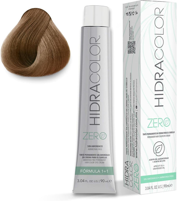 tinte permanente en crema HIDRACOLOR ZERO con aceite de albaricoque y aceite de uva sin amoniaco 90 gr