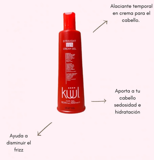 alaciante temporal en crema para el cabello con efecto liso STRAIGHT ME KUUL sin enjuague 300ml