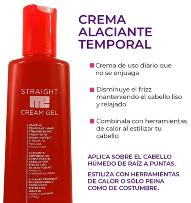 alaciante temporal en crema para el cabello con efecto liso STRAIGHT ME KUUL sin enjuague 300ml