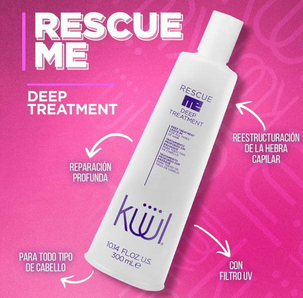 tratamiento profundo para todo tipo de cabello RESCUE ME KUUL sin enjuague 300 ml