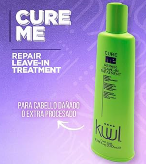 tratamiento para cabello reparador en crema CURE ME LEAVE IN KUUL sin enjuague 300 ml