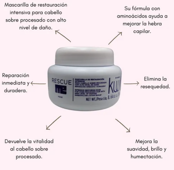 mascarilla para el cabello de restauracion intensiva RESCUE ME KUUL 245 gr
