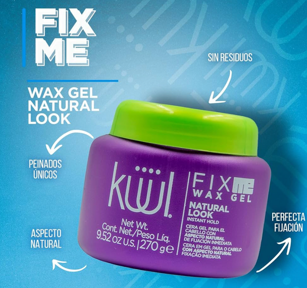 cera gel para el cabello con aspecto natural de fijación inmediata FIX ME KUUL 270 gr