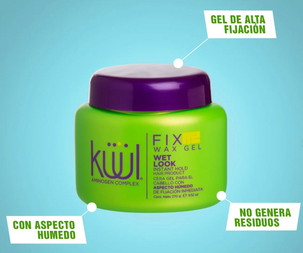 cera gel para el cabello con aspecto húmedo FIX ME KUUL 270gr