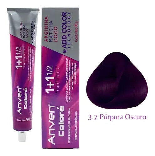 tinte ANVEN 1 + 1 1/2 negro azulado 90gr