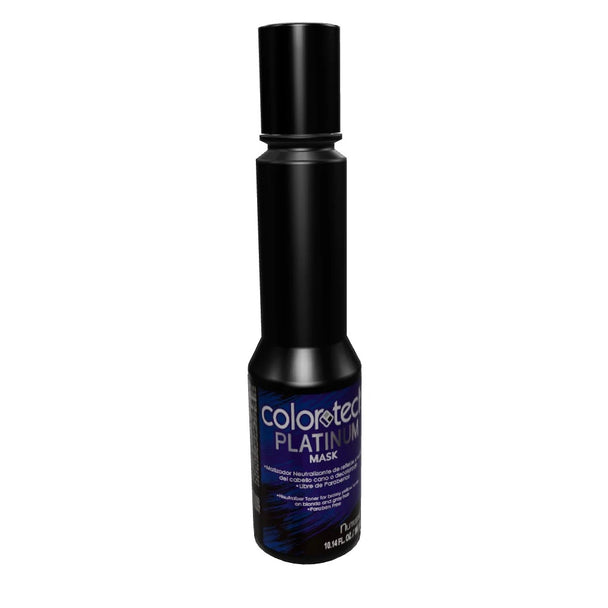 paquete de shampoo matizador y mascarilla para cabello PLATINUM COLORTECH NUTRAPEL libre de parabenos 300 ml c/u
