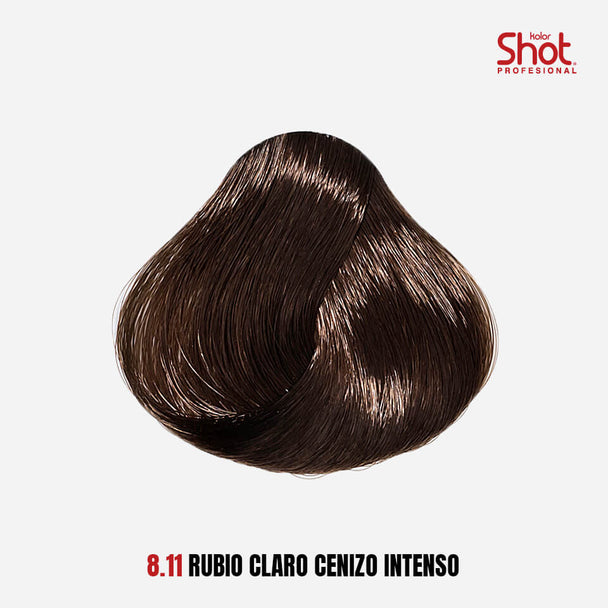 tinte para cabello en crema formula 1+1/2 KOLOR SHOT profesional con colageno proteína de trigo vitamina c y filtro uv 90 gr