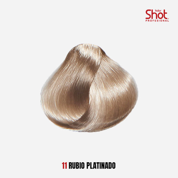 tinte para cabello en crema formula 1+1/2 KOLOR SHOT profesional con colageno proteína de trigo vitamina c y filtro uv 90 gr