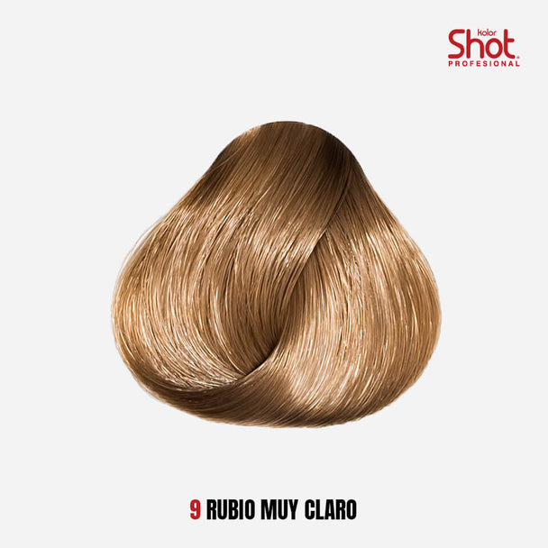 tinte para cabello en crema formula 1+1/2 KOLOR SHOT profesional con colageno proteína de trigo vitamina c y filtro uv 90 gr
