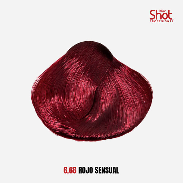 tinte para cabello en crema formula 1+1/2 KOLOR SHOT profesional con colageno proteína de trigo vitamina c y filtro uv 90 gr
