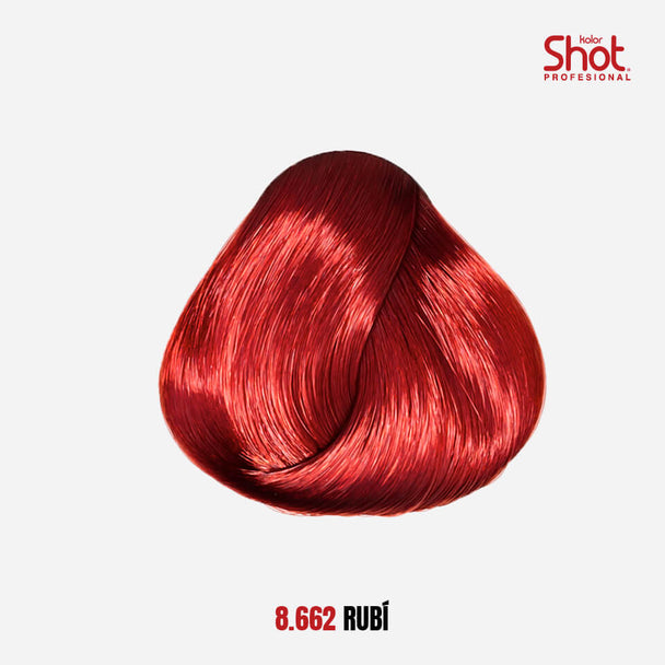 tinte para cabello en crema formula 1+1/2 KOLOR SHOT profesional con colageno proteína de trigo vitamina c y filtro uv 90 gr